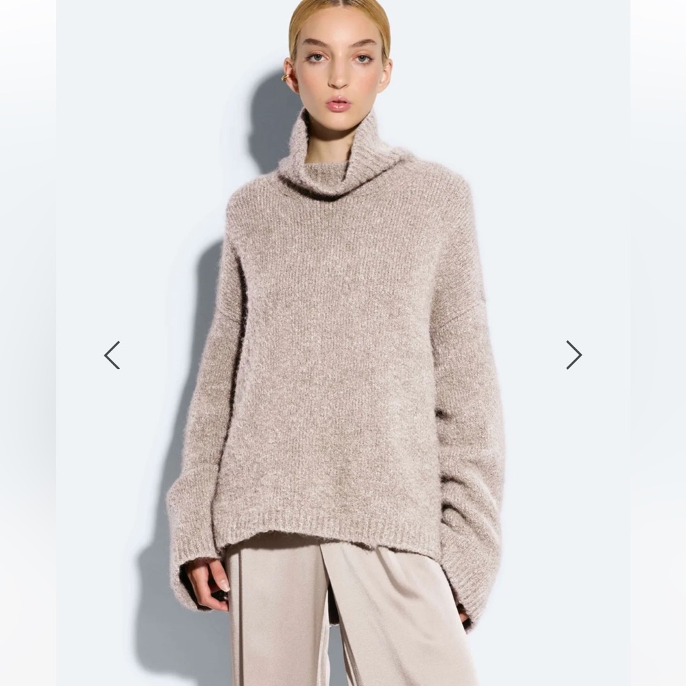 Sally Lapointe Alpaca Oversized Turtleneck Sweater